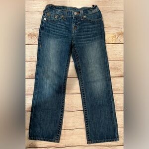 True Religion Kids Size 7 Blue Denim Blue Jeans Logo Flap Pockets